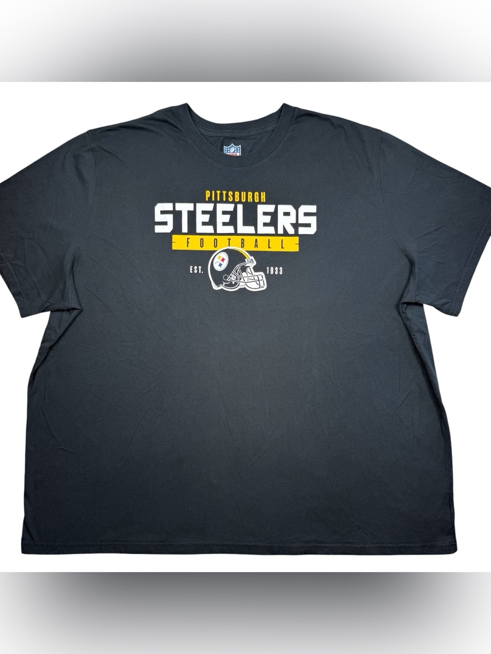 Pittsburgh Steelers NFL Football Men’s 2-Sided Logos Black Graphic t-shirt 5XL